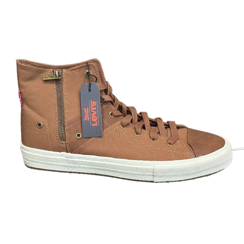 NIB LEVI'S MEN'S ZIP EX L MID LUX SNEAKERS - Picture 2 of 8